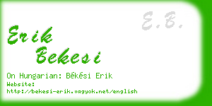 erik bekesi business card