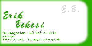 erik bekesi business card